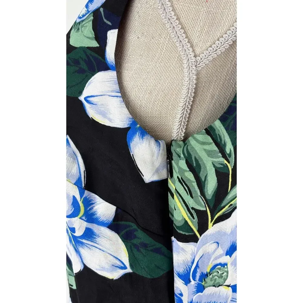 Banana Republic Womens Floral Linen Blend Jumpsuit V Neck Sleeveless Size 10 NWT